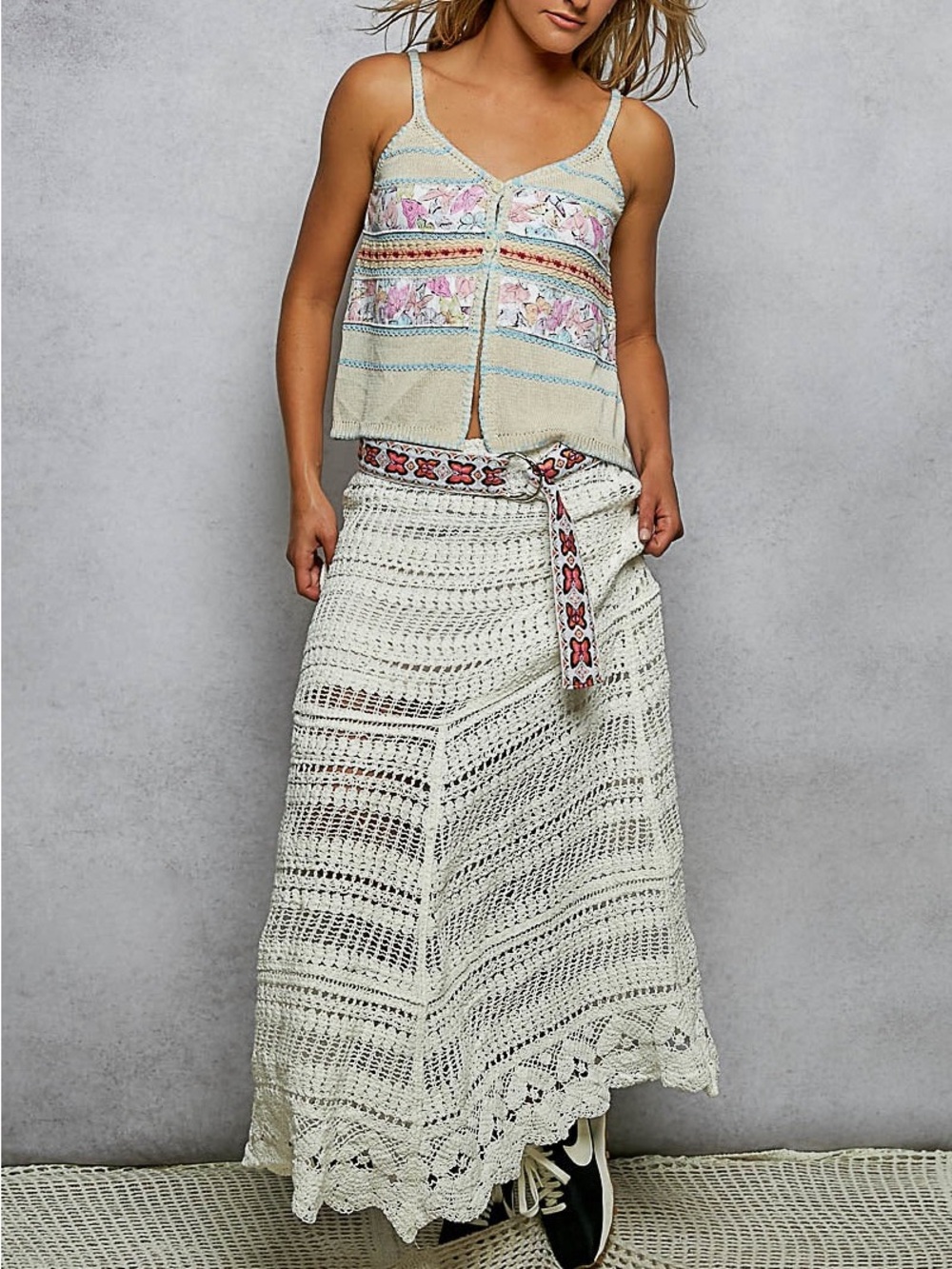 Cyprus Crotchet Maxi Boho Skirt